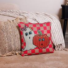 Pink Halloween Ghostie & Pumpkin Pillow